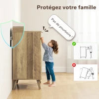 HOMCOM Buffet salon meuble de rangement avec placard à 2 portes et étagère réglable, 77 x 40 x 81 cm, aspect bois(m-7)