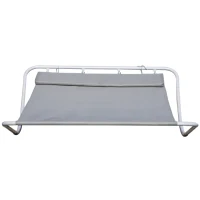 HOMCOM Sonnenliege für 2 Personen mit Schaukelfunktion und inkl. Kopfstütze für Garten, Pool, Terrasse, Abmessungen 2,12 x 1,75 x 0,6 m Grau(m-4)