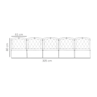 Outsunny 5er Pack dekorative Metallgartenzaunpaneele, Gartenrand, Blumenbeet - Abmessungen 305 x 80 cm(m-3)