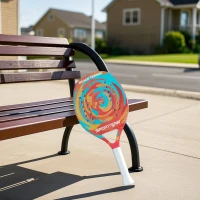 Strand-Tennis-Schläger SPORTNOW aus Carbonfaser mit Schlägertasche und rutschfestem Griff, gelb(m-5)