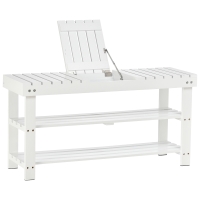 HOMCOM Banc à chaussures en bois à 3 niveaux avec étagère de rangement et compartiment caché, 90 x 29 x 45 cm, blanc