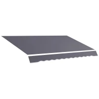 Outsunny Ersatzverdeck für Schwenkarm-Sonnenschirm aus Polyestergewebe mit UV-Schutz, 3,6x2,5 m, Grau(m-1)
