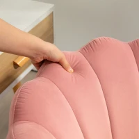 HOMCOM Bürostuhl mit schalenförmigem Rückenlehne ohne Armlehnen und höhenverstellbar, Samtbezug in Rosa(m-3)