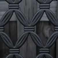 Outsunny Gartenbank im Freien 2 Personen mit Armlehnen aus Stahl und Gusseisen, 128x58,5x89cm, Schwarz(m-3)