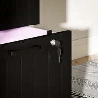 HOMCOM Aktenschrank mit 4 Schubladen mit verstellbarer Schienenführung und 2 Schlössern, aus Holz, 40x40x131 cm, Schwarz(m-4)