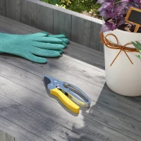 Outsunny 8" Garden Secateurs, Pruning Shears Heavy Duty with Sharp SK5 Blade, Bypass Pruners with Safety Lock and Non-Slip Handles, Lightweight & Ergonomic, Pruning Scissors for Precise Cutting(m-9)