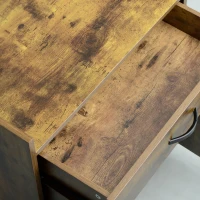 HOMCOM Küchenwagen mit Schublade, Schrank und 4 Rollen aus Holz, 60x40x77cm, Rustikales Braun(m-4)