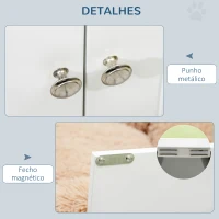 PawHut Comedouro Elevado para Cães Grandes com 2 Tigelas de 2000ml de Aço Inoxidável 2 Portas e Armazenamento 60x30x35,5cm Branco(m-6)