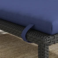 Outsunny Sonnenliegen- und Liegenkissen aus Stoff mit Befestigungsbändern, Dunkelblau(m-4)