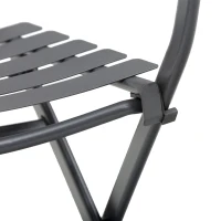 Outsunny Bistro-Gartenmöbel-Set mit klappbarem Tisch 60L x 60B x 71H cm und 2 Stühlen - Grauer pulverbeschichteter Stahl(m-5)