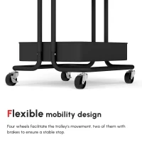 HOMCOM Three-Tier Home Trolley, with Handle and Wheels - Black(m-5)
