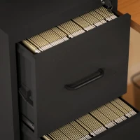 HOMCOM Minimalistischer Aktenschrank mit 3 Schubladen und verstellbarer Stange, aus Stahl, 36,5x46,2x99 cm, Schwarz(m-4)