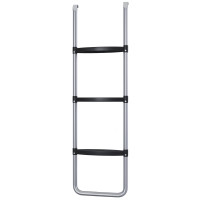 SPORTNOW Trampolinleiter mit 3 oder 2 Stufen horizontalen breiten Tritten, universellem Haken, Tragfähigkeit 120 kg, 110 x 32 cm Silber