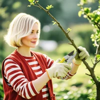 Outsunny 8" Garden Secateurs, Pruning Shears Heavy Duty with Sharp SK5 Blade, Bypass Pruners with Safety Lock and Non-Slip Handles, Lightweight & Ergonomic, Pruning Scissors for Precise Cutting(m-7)