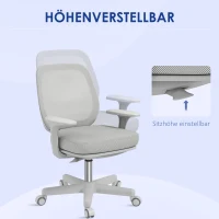 Vinsetto Bureaustoel, Ergonomische Bureaustoel met Draaifunctie, Verstelbaar 55 x 48 x 82,5-94,5 cm Grijs(m-5)