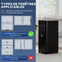 HOMCOM Mobiler Klimaanlage 7000 BTU mit Fernbedienung, 24-Stunden-Timer, bis zu 26 m², Energieeffizienzklasse A, Schwarz(m-4)