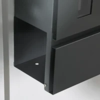 HOMCOM Briefkasten aus verzinktem Stahl mit 3 Einschüben und 2 Sicherheitsschlüsseln, 37x10,5x37 cm, Anthrazitgrau(m-4)