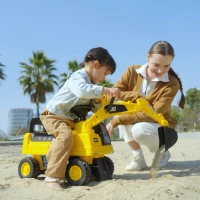 HOMCOM Escavadora com Licença Caterpillar Escavadora para Crianças com Pá Dianteira e Buzina 85x27,5x47,5 cm Amarelo(m-8)