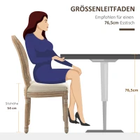 HOMCOM Küchenstühle im 2er-Set, weich gepolstert, Vintage-Design, Rattanoptik, Beige(m-7)