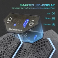 SPORTNOW Maszyna Bokserska z Muzyką, Urządzenie Bluetooth do Boksu, Montaż ścienny, 9 Prędkości i Trybów, Światła LED, Czarna(m-6)