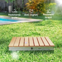 Outsunny Duș Portabil: aluminiu, 4m rezistent UV/apă, plajă/spa, 70x55 cm, Efect Lemn(m-6)