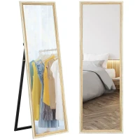 HOMCOM 162.6 cm Two-Tone Full Length Mirror - White/Oak-Tone(m-10)