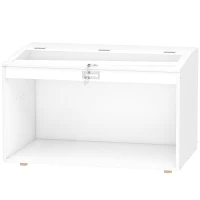 PawHut Jaula para Hámster Casa para Animales Pequeños con Tapa Abatible y Ventana de Acrílico Transparente 80x50x50 cm Blanco(m-11)