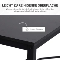 HOMCOM Computertisch Schreibtisch L-Form Eckschreibtisch Winkelschreibtisch MDF Schwarz 150 x 150 x 76 cm(m-7)
