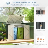 Outsunny 5ft x 3ft Garden 2-Bin Steel Storage Shed, Double Rubbish Storage Shed, Hide Dustbin w/ Locking Doors and Openable Lid(m-5)