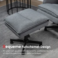 HOMCOM Poltrona Relax com Massagem e Apoio para os Pés Estofada em Linho com Controlo Remoto e 8 Áreas de Massagem 78x81x99cm Cinza(m-7)