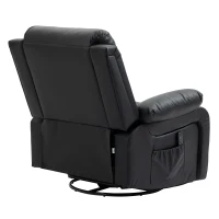 HOMCOM Massagesessel mit 8 Vibrationsköpfen, Relaxsessel, verstellbare Rückenlehne + Fußstütze, Schwarz(m-11)