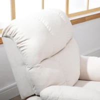 HOMCOM massagestoel opstahulp relaxstoel met verwarmingsfunctie USB-afstandsbediening kort pluche crème 83 x 95 x 105 cm(m-9)