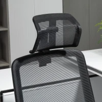 Vinsetto kantoorstoel hoofdsteun stoel voor kantoor aan huis in hoogte verstelbare bureaustoel ergonomisch 360° zwenkwielen kantoor schuimstof nylon zwart 62 x 62 x 113-122 cm(m-10)