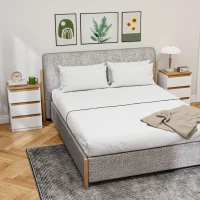 HOMCOM Pack de 2 Mesitas de Noche Estrechas de 3 Cajones Cajoneras para Salón Pasillo 40x30x59,5 cm Blanco(m-2)