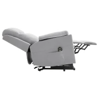 HOMCOM elektrischer Aufstehsessel Sessel mit Aufstehhilfe für Senior Relaxsessel TV Sessel mit schlaffunktion und aufstehhilfe Fernsehsessel Liegefunktion Leinen-Touch Hellgrau 83 x 89 x 102 cm(m-11)