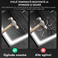HOMCOM Oglindă Baie Antiaburire cu Lumină LED și Difuzor Bluetooth 50x70 cm(m-8)