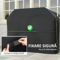 Outsunny Husă BBQ Oxford 600D, Impermeabilă Antivânt Negru(m-5)