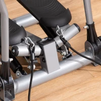 HOMCOM Stepper Fitness cu Maner, Bante Elastice, LCD, Oțel/ABS, Argintiu-Negru(m-7)