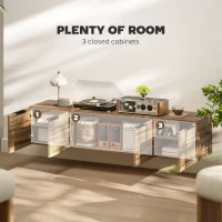 HOMCOM Floating TV Unit, 150 cm Wall Mounted TV Stand Cabinet with Shelves and Doors, Entertainment Media Console for Living Room, Bedroom, Rustic Brown(m-5)