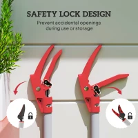 Outsunny 120 cm Tree Pruner, Tree Lopper Long Reach, Lightweight & Strong, Long Reach Tree Trimmer with Aluminium Pole for Fruit Picking and Pruning(m-6)