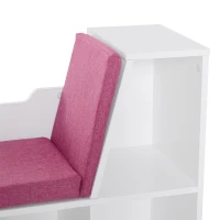 HOMCOM Bibliothèque banc 2 en 1 avec coussins de siège, étagère cube 6 compartiments ouverts et 2 niveaux, meuble de rangement pour salon, chambre à coucher, bureau, 102 x 30 x 61 cm, rose(m-11)