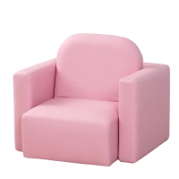 HOMCOM 2 In 1 Toddler Sofa Chair,  48 x 44 x 41 cm, for Game Relax Playroom, Pink