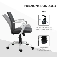 Vinsetto Sedia da Ufficio Ergonomica e Girevole con Altezza Regolabile, 61x61x89-99 cm, Grigio Scuro(m-5)