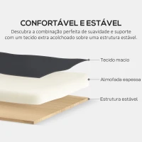 HOMCOM Sofá de 2 Lugares Estofado em Couro Sintético com Braços Acolchoados Espessos e Pés de Madeira  117x78x78 cm Preto(m-6)