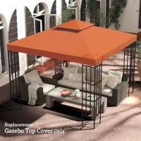Outsunny Gazebo Replacement Canopy 3x3 m-Rusty Red(m-7)