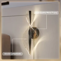 HOMCOM Led Wall Lamp 2 Pack, 13W Modern Indoor Spiral Wall Light, Colour Temperature Adjustable 3000K/4000K/6500K, for Bedroom, Living Room, Hallway, Stairs, Black(m-6)