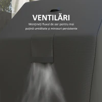 Outsunny Husă BBQ Oxford 600D, Impermeabilă Antivânt Negru(m-6)