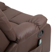 HOMCOM Massagesessel neigbar mit Fernbedienung 94 x 99 x 99cm Kunstleder Braun(m-10)
