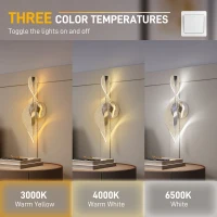HOMCOM Led Wall Lamp 2 Pack, 13W Modern Indoor Spiral Wall Light, Colour Temperature Adjustable 3000K/4000K/6500K, for Bedroom, Living Room, Hallway, Stairs, Silver Tone(m-4)