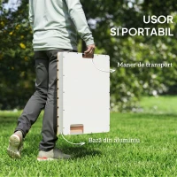 Outsunny Duș Portabil: aluminiu, 4m rezistent UV/apă, plajă/spa, 70x55 cm, Efect Lemn(m-8)